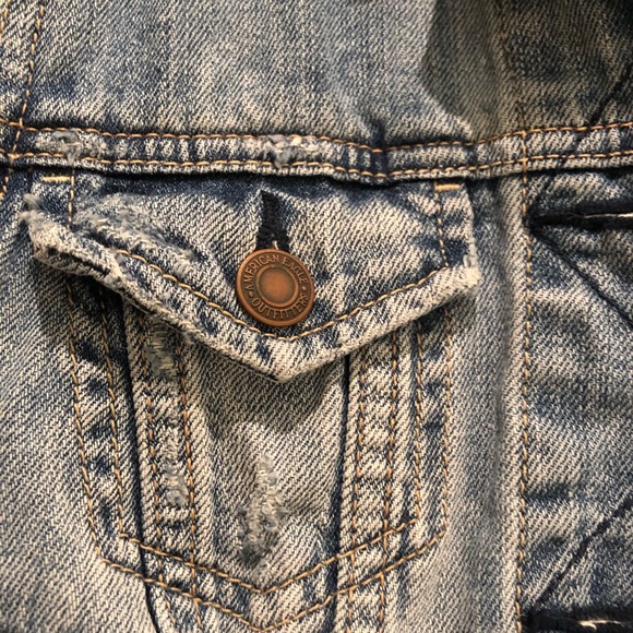 CUTE Jean denim Vest American Eagle - Picture 3 of 5